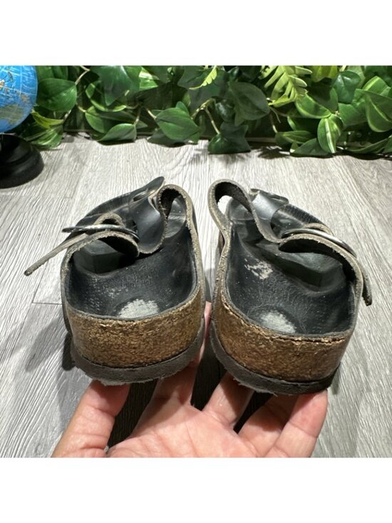 Women’s Birkenstock Gizeh Big Buckle Black Leather Thong Sandal Size 8 EU 39 main image 7